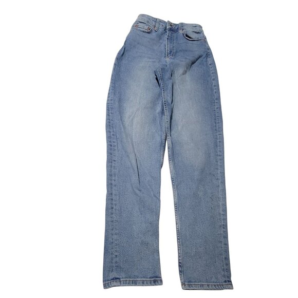 H&M Divided Jeans Womens Size 4 Straight Leg High Waist Light Wash Denim Pants - Picture 2 of 5